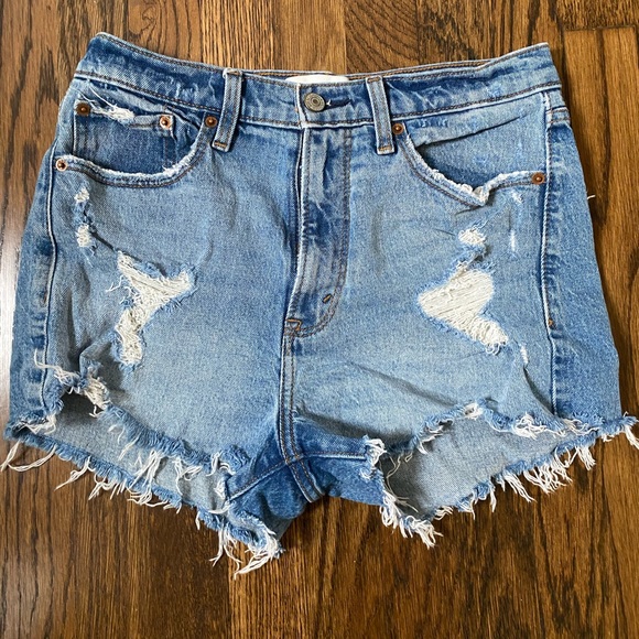 high rise mom shorts abercrombie